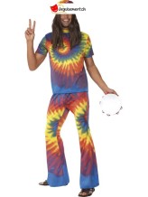 Déguisement hippie multicolore homme Déguisement hippie multicolore homme