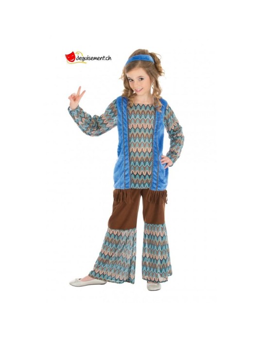 Costume da hippie vintage blu per bambini