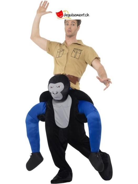 Déguisement homme sur épaule de gorille - Taille unique
