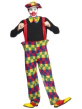 Travestimento da clown inanellato per uomo Travestimento da clown inanellato per uomo