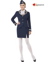 Kostüm Stewardess blaues kleid