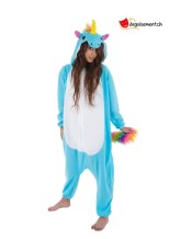 Déguisement kigurumi licorne bleu - taille M Déguisement kigurumi licorne bleu - taille M