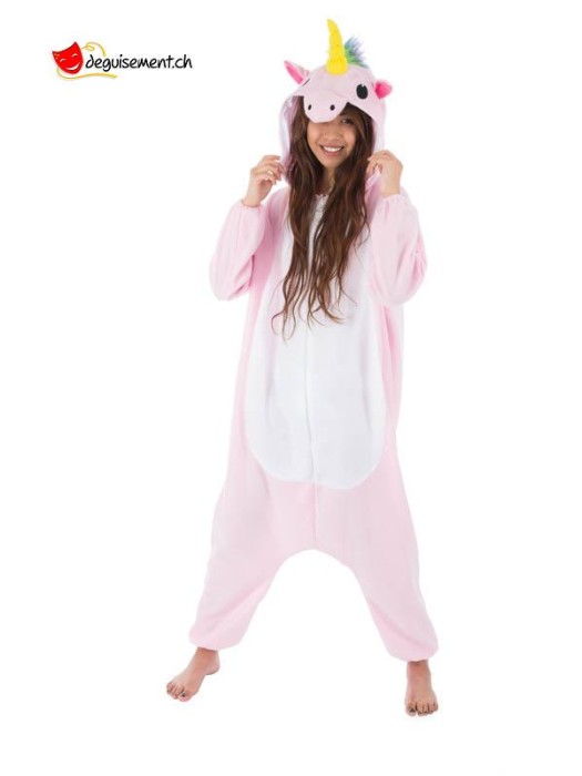 Pink unicorn kigurumi costume - children