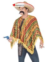 Déguisement kit poncho mexicain orange