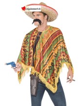 Déguisement kit poncho mexicain orange Déguisement kit poncho mexicain orange
