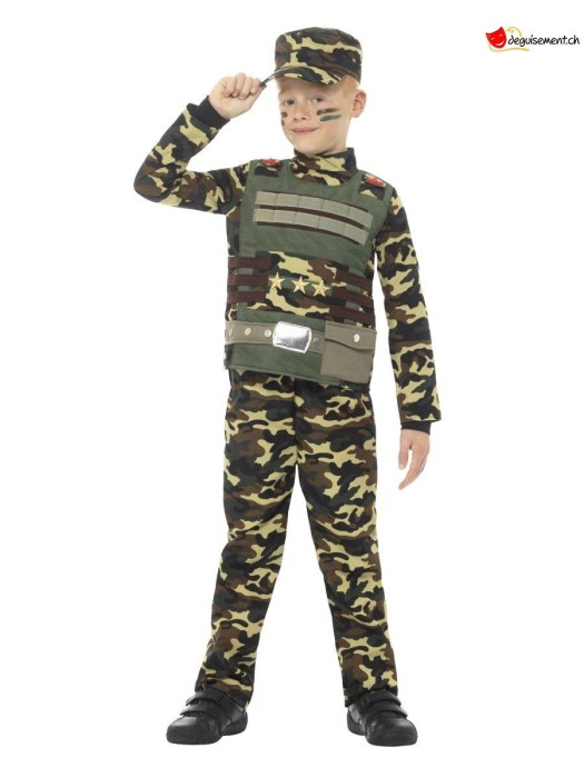 Camouflage Militärjungenkostüm