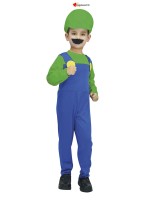 Green and blue plumber costume for kids