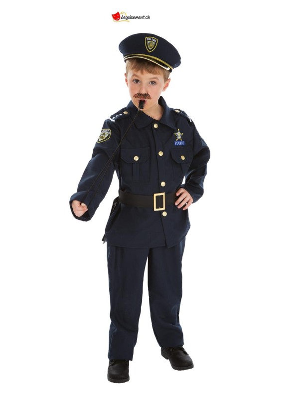 Costumes de policier d'Halloween pour enfants, uniforme de police