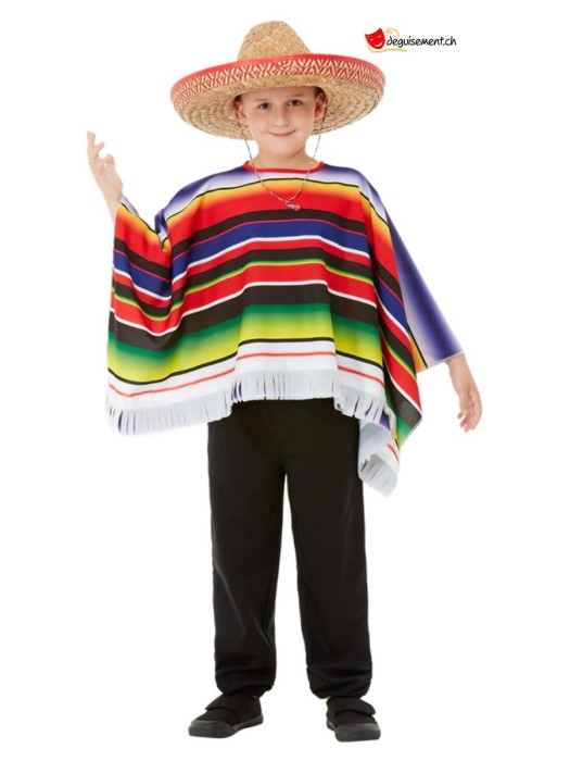 Déguisement Poncho mexicain enfant