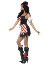 Déguisement Robe Pirate rayée rouge et blanc Déguisement Robe Pirate rayée rouge et blanc