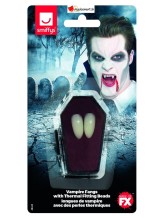 Dents de vampire blanche avec perles thermiques Dents de vampire blanche avec perles thermiques