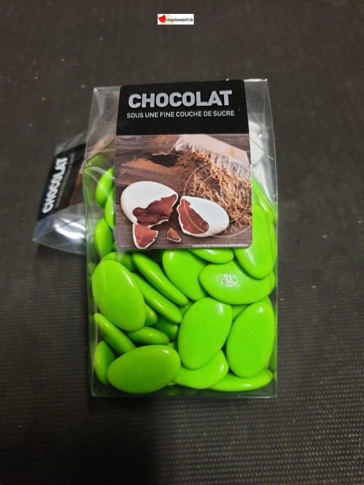 Dragées au chocolat couleur anis 54% de cacao - 200gr