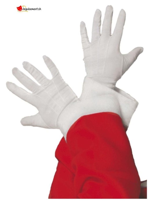 Gants de père noël blancs