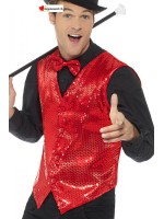 Sequin Waistcoat Red