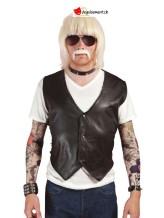 Gilet simili cuir noir - taille unique Gilet simili cuir noir - taille unique