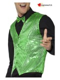 Gilet con paillette verde adulto