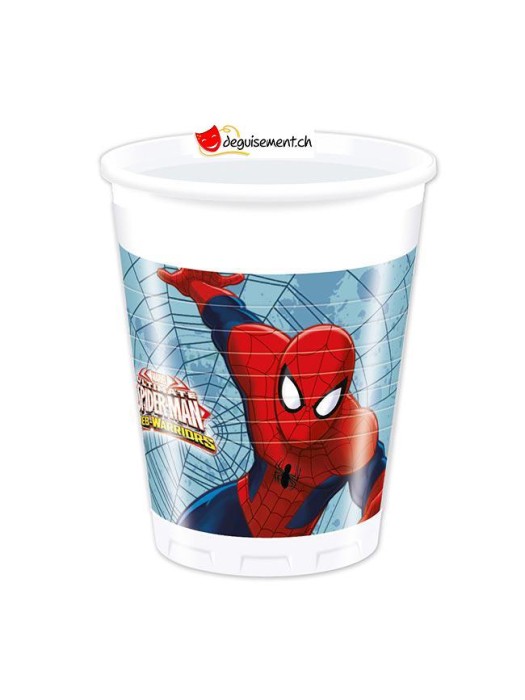 Gobelets plastique Spiderman - 8 pièces