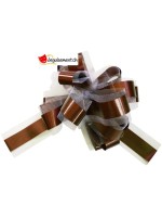 Large automatic chocolate tulle bow