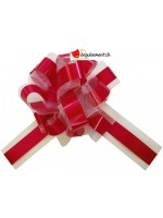 Big automatic bow red tulle