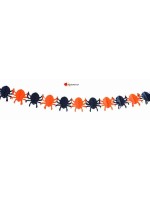 Guirlande araignées - orange et noir - 3 mètres