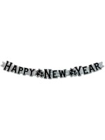 Ghirlanda Happy New Year - argento prismatico - 92cm
