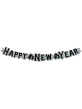 Ghirlanda Happy New Year - argento prismatico - 92cm Ghirlanda Happy New Year - argento prismatico - 92cm