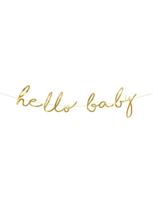 Bannière dorée hello baby