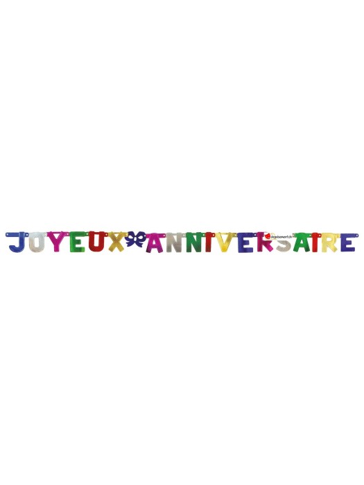 Guirlande Joyeux anniversaire multicolore - 185cm