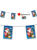 Ghirlanda di carta Joyeux Noël - 4 metri - 8 bandiere