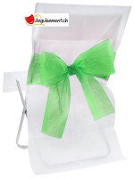 Chair covers white green bow