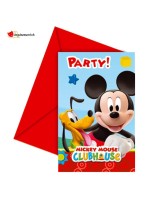 Invitation et enveloppe Mickey - 6 pces