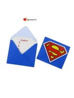 Invitation et enveloppe Superman - 6 pces