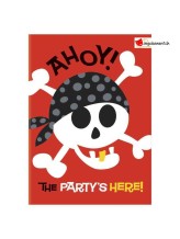 Invitation pirate avec enveloppes - 8 pces