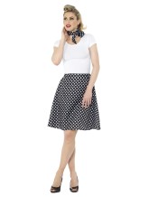 Gonna nera con pois bianchi e foulard Gonna nera con pois bianchi e foulard