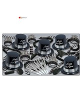 Kit di Capodanno per 10 persone - nero e argento Kit di Capodanno per 10 persone - nero e argento