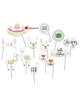 Kit Lama Photobooth - 13 pezzi