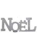 Lettres Noël pailletées argent - 27x0.8x10cm