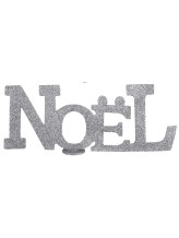 Lettres Noël pailletées argent - 27x0.8x10cm Lettres Noël pailletées argent - 27x0.8x10cm