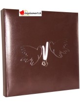 Livre d'or de mariage Colombes chocolat