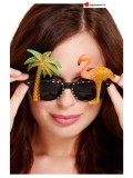 Lunettes flamant rose et palmier