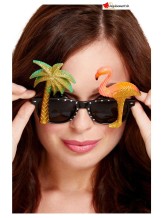 Lunettes flamant rose et palmier Lunettes flamant rose et palmier