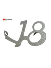 Lunettes plastique paillettes argent - 18 Lunettes plastique paillettes argent - 18