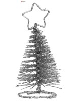Segnaposto albero di Natale glitterato argento - 3.8x10.5cm