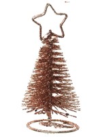 Platzanweiser Tannenbaum mit Glitter in Roségold - 3.8x10.5cm