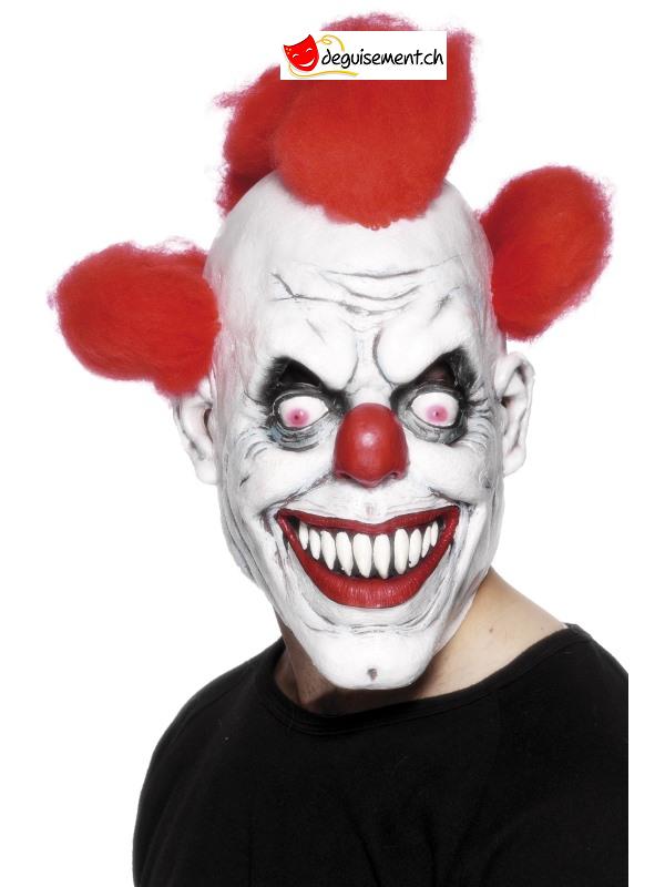 Masque de clown rouge et blanc
