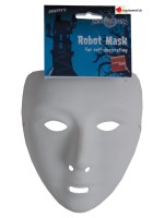Maschera da robot, bianca, con elastico