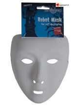 Maschera da robot, bianca, con elastico Maschera da robot, bianca, con elastico