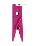 Mini pinces en bois fuchsia