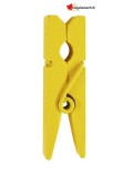 Mini pinces en bois jaunes