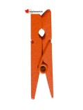 Mini pinces en bois orange